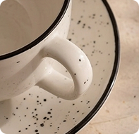 Close-up of the cup handle